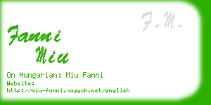 fanni miu business card